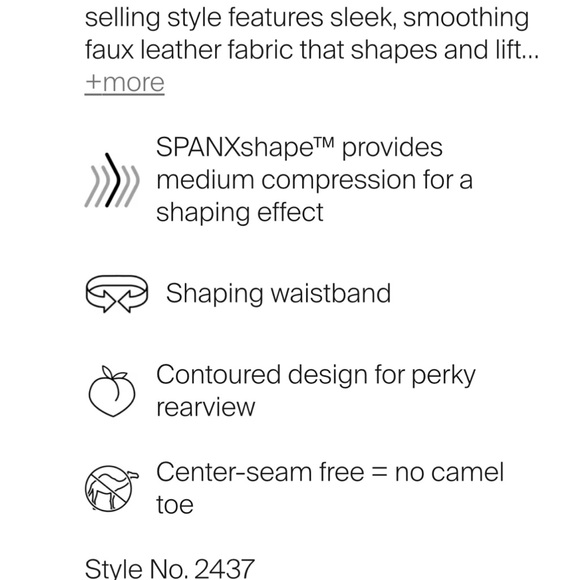 Spanx NWT Leggings Black Faux Leather 🖤 - Picture 11 of 13